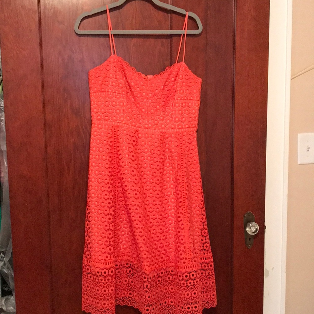 J. Crew Spaghetti Strap Floral Eyelet Dress,Size 8